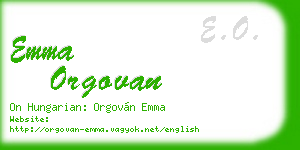 emma orgovan business card